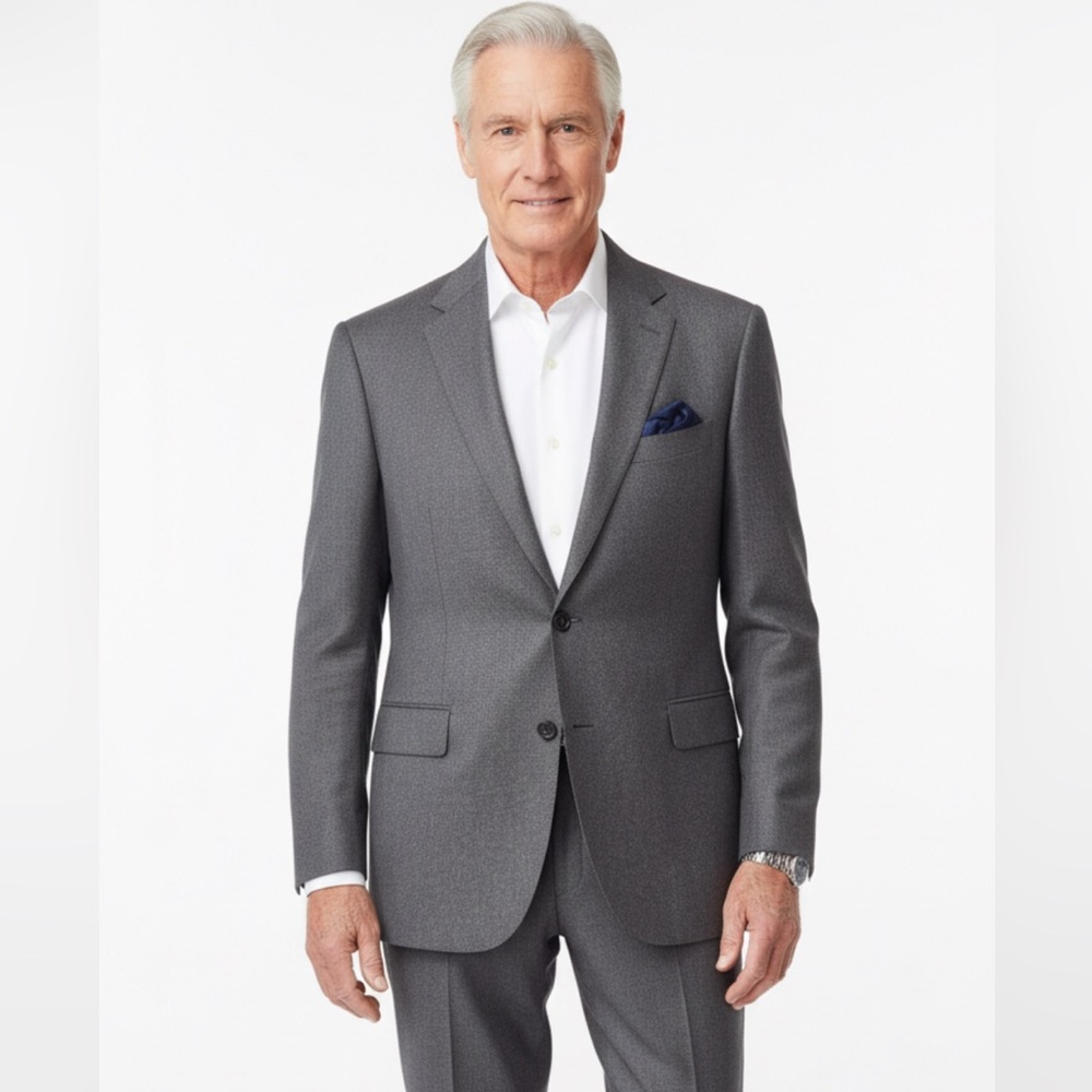 MEN’s JOSEPH ABBOUD CLASSIC YET‎ STYLISH GRAY 100%SILK SUIT/SPORTS JACKET